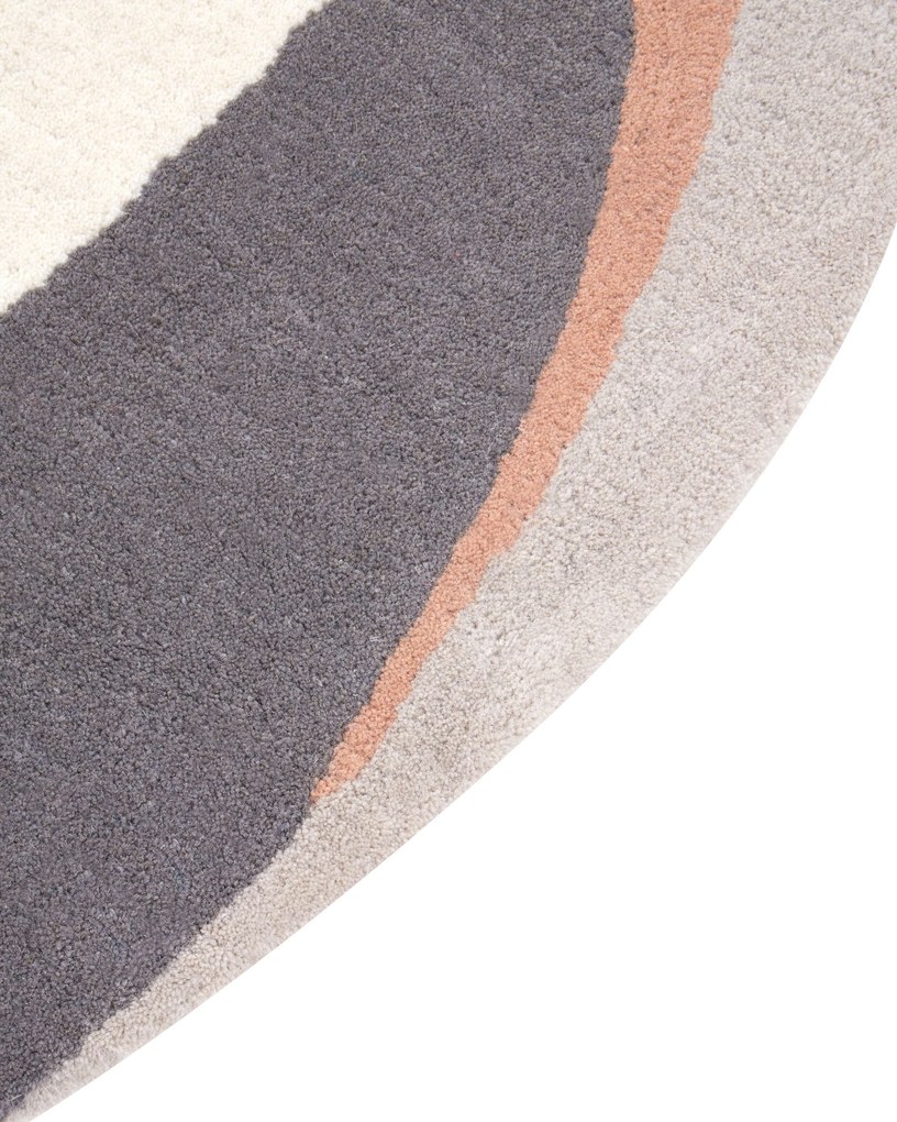 Okrúhly vlnený koberec ⌀ 140 cm viacfarebný SARGODHA Beliani