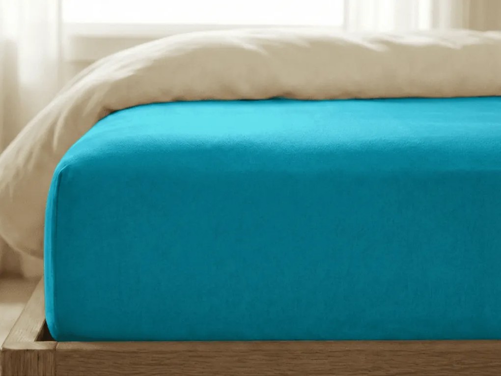 Jersey plachta s lycrou tyrkysová 180 x 200 cm