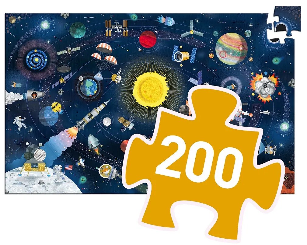 Vyhľadávacie puzzle s plagátom - Vesmír - 200 ks