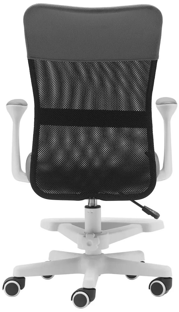 Detská stolička Neoseat MONKEY WHITE s podnožou — látka, biela / svetlo sivá