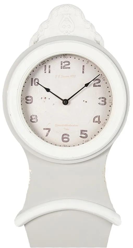Šedé nástenné retro drevené hodiny Wilmia - 37*9*132 cm / 1*AA