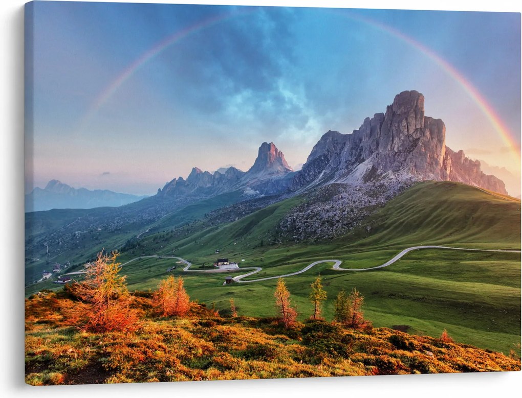 Obraz dúhy nad skaliskami (70x50 cm)