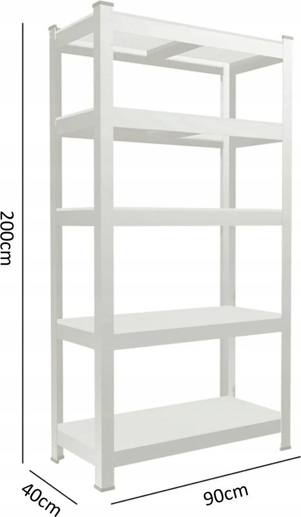 CH 5- policový kovový úložný regál Tosca VIII. 200 X 90 X 40 cm