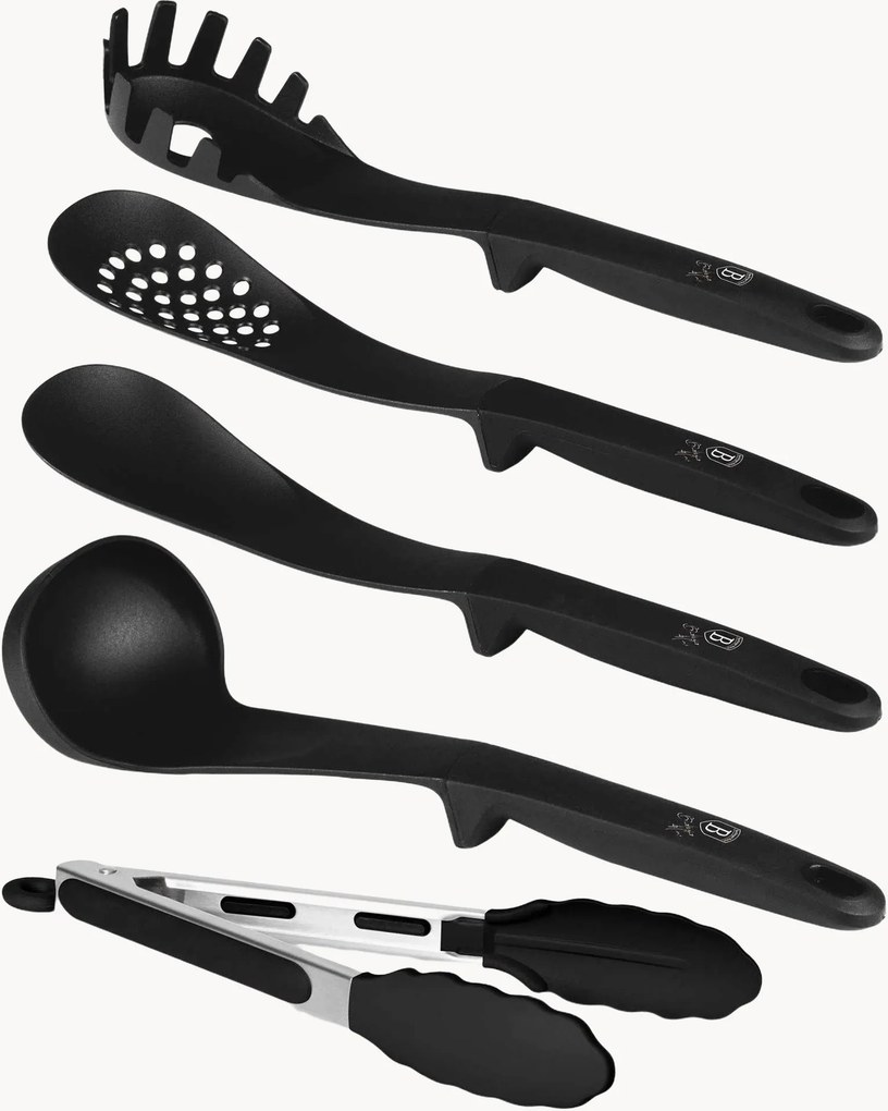 Kuchynské pomôcky Matte Black, 4 ks