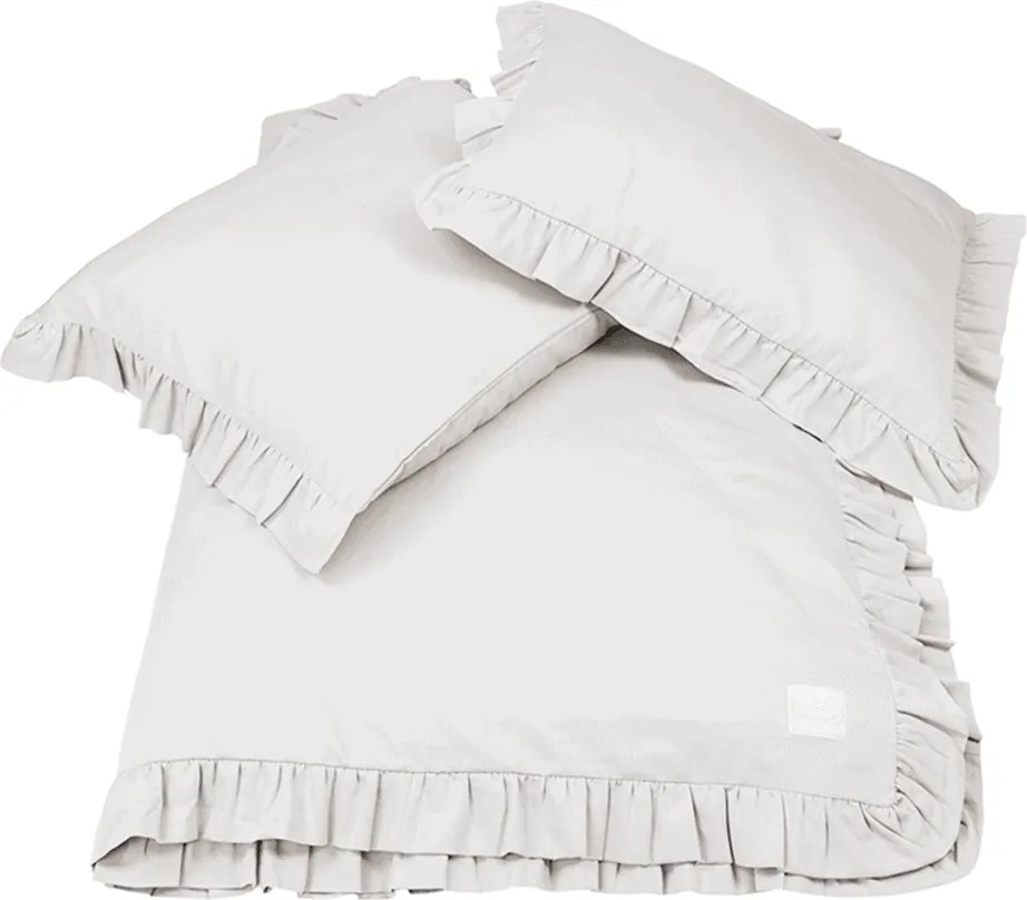 Posteľná bielizeň s volánom – svetlo sivá Margaret od 140x200 cm 200x220 cm