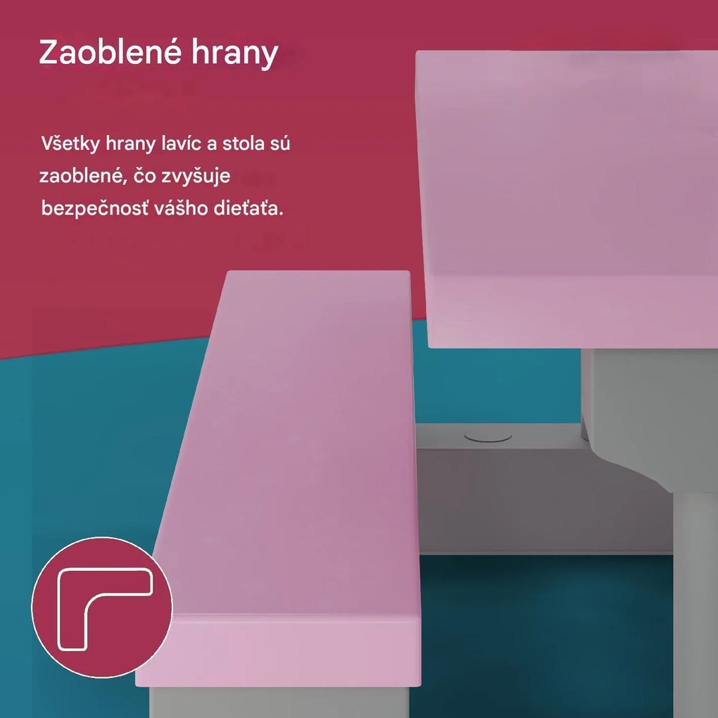 InternetovaZahrada Detský záhradný set so slnečníkom - ružový