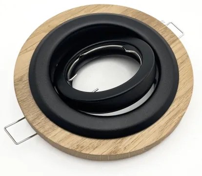 Sada 3 ks podhľadových svietidiel TOBBY, 1× GU10/20W/230V, pr. 11,5 cm, dub/čierna