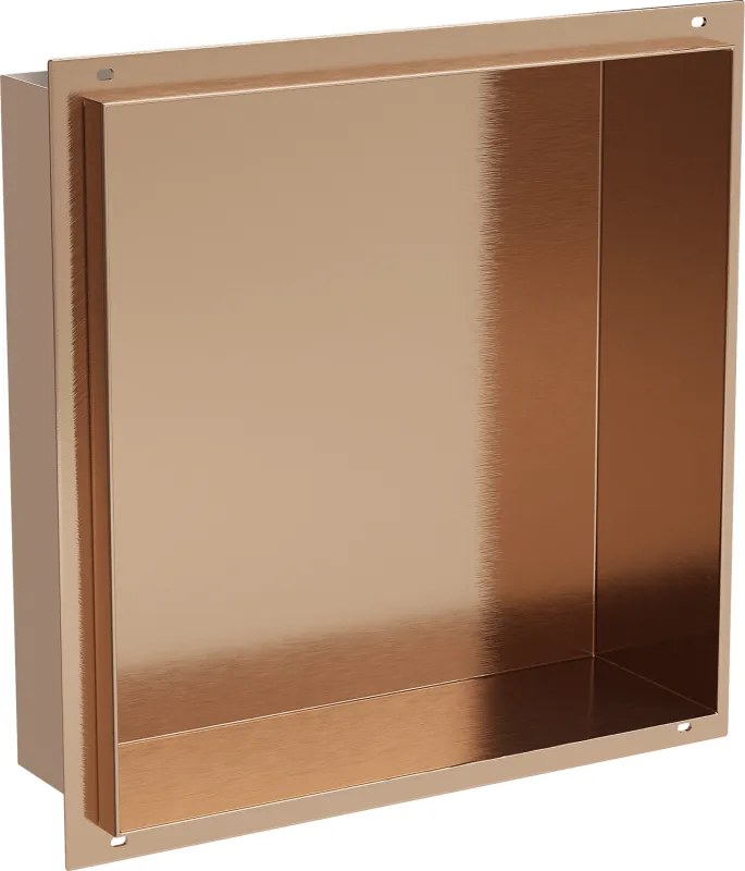 Mexen X-Wall-NR, polica na zapustenie bez príruby 30 x 30 cm, medená matná - 19C1303010