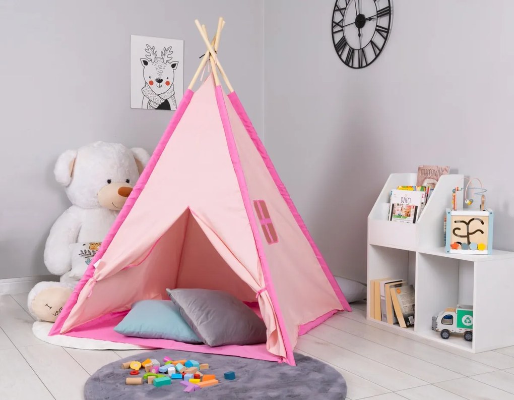 Indiánske teepee VIGVAM ECOTOYS ružové