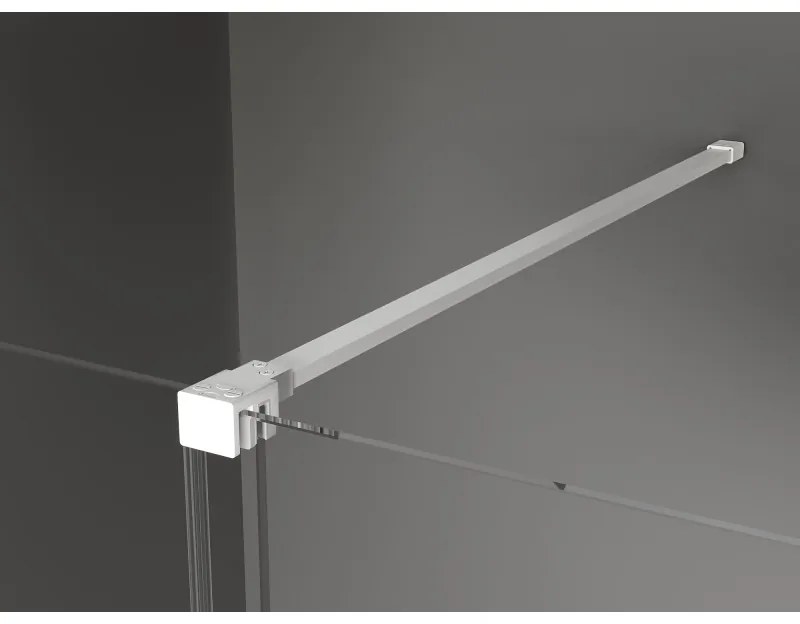 Mexen Velar, posuvné dvere do otvoru typ Walk-In 75 cm, 8mm číre sklo, biela, 871-075-000-03-20
