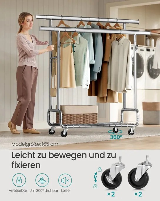 Vešiakový stojan na kolieskach HSR015E01