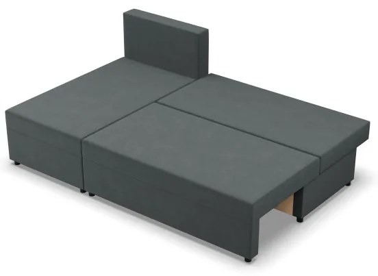 Rohová rozkladacia sedačka FERMO Kronos tmavosivá