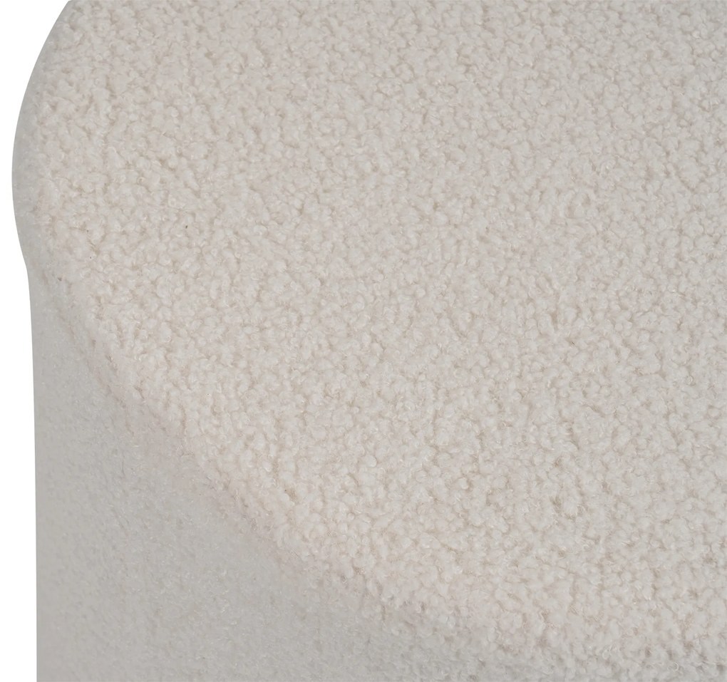 Noela Oválny puf s poťahom z buklé ADAL biely