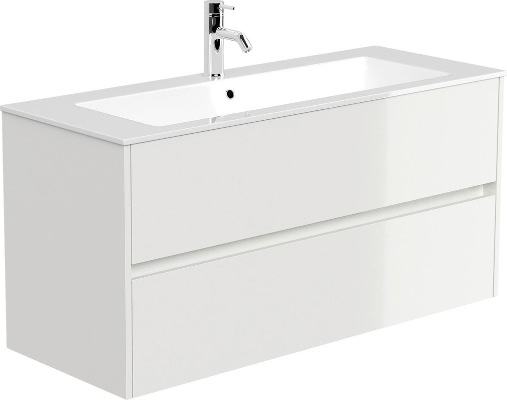 XXXLutz SKRINKA S UMÝVADLOM, biela s vysokým leskom, biela s vysokým leskom, 120/58,5/46,5 cm MID.YOU - Online Only kúpeľne - 00000D000513