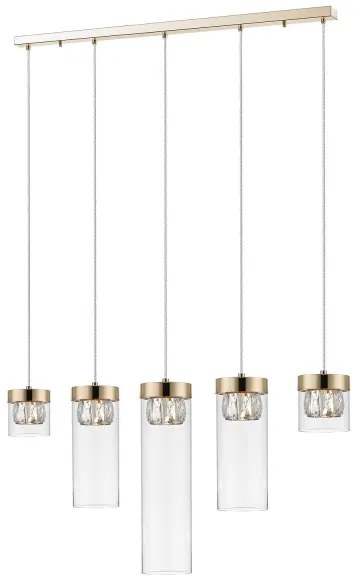 Zuma Line P0389-05E-F7AC - Krištáľový luster na lanku GEM 5xG9/28W/230V