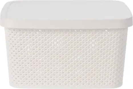 Úložný box s vekom Diamond 7 l, čierny/biely%