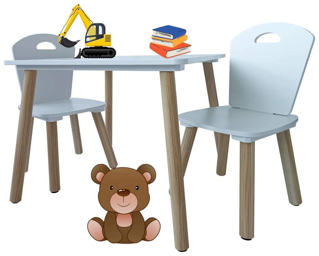 Biely set stolíka a 2 stoličiek