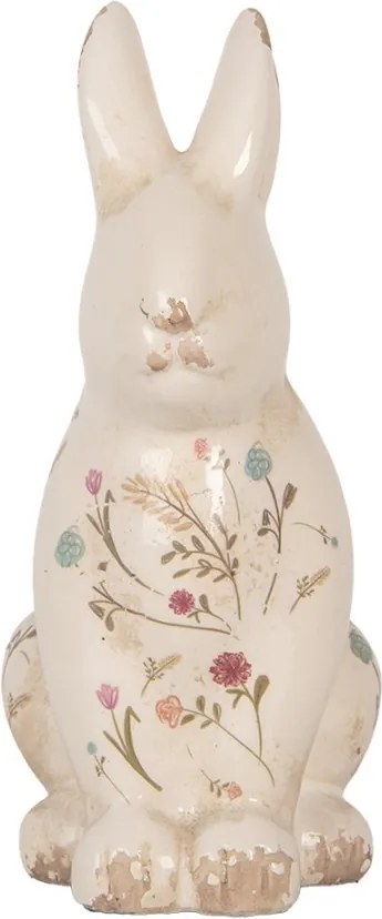 Keramická dekorácia králik s kvietkami Floral Cartoon L - 16*12*28 cm