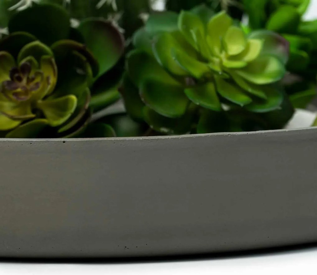 Dekoračná miska ORYVEN, sklolaminát, priemer 40 cm, beton design