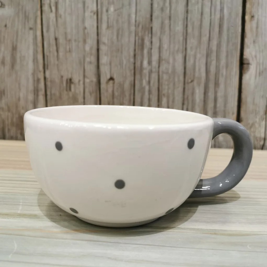 vianočný čajník s hrnčekom stromček keramika bielo šedý 11x15cm
