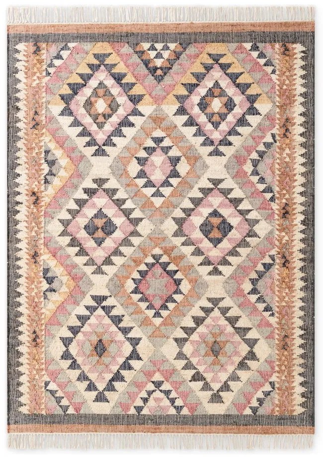 Sivý ručne tkaný jutový koberec 200x300 cm Roya Parsa – Elle Decoration