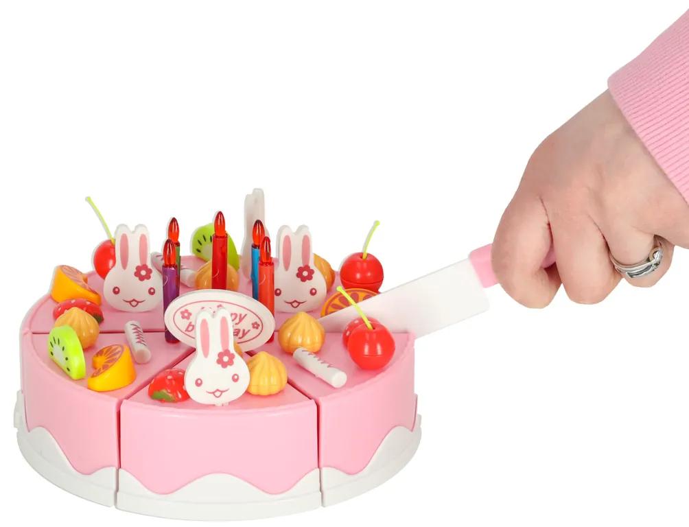 KIK KX9745 Detská narodeninová torta 75 dielov, ružová