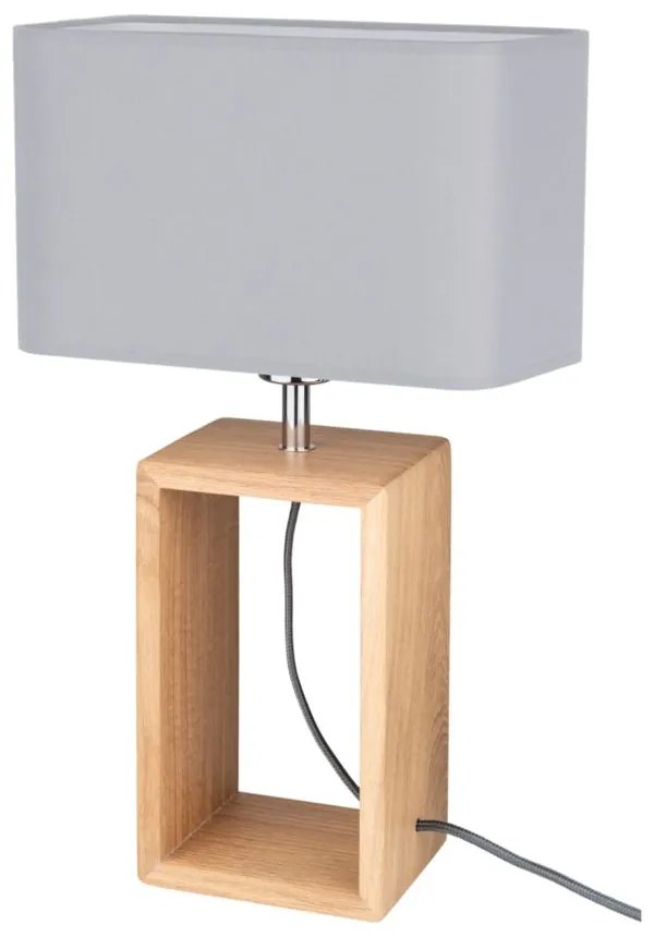 Stolová lampa Cadre 1xE27 Max.25W Olejovaný dub/čierna/šedá