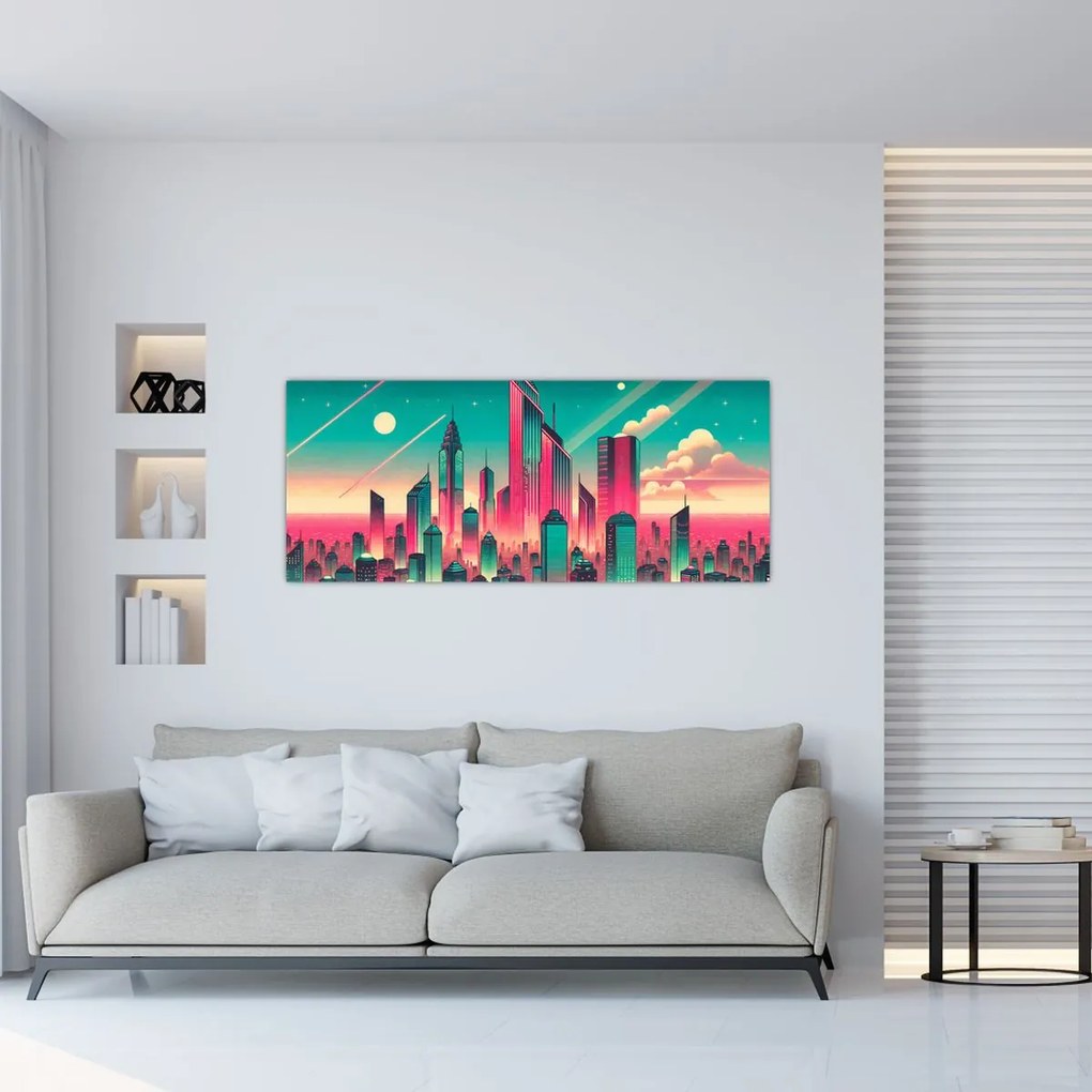 Obraz – Veľkomesto v pop-art štýle (120x50 cm)
