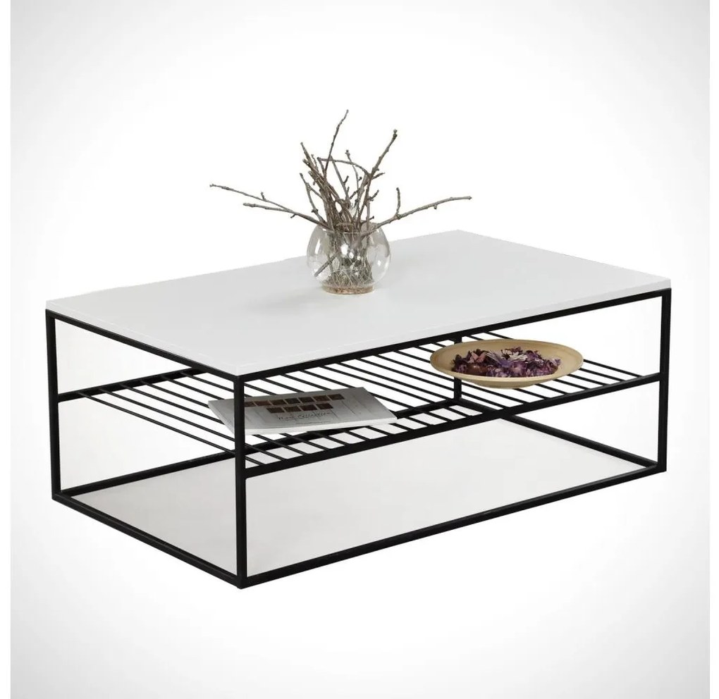 Konferenčný stolík ETNA 43x95 cm biela/čierna