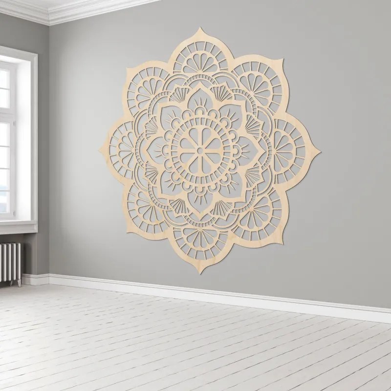 Drevená dekorácia na stenu mandala symbolika lotosový kvet I SENTOP PR0204