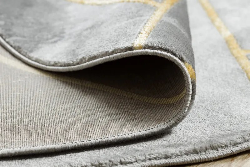 Dywany Łuszczów, Kusový koberec Emerald geometric 1012 grey and gold kruh, 120x120 (priemer) kruh, šedá, chodba / predsieň