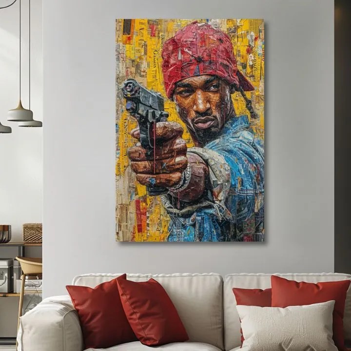 Obraz Tupac Shakur - Rapová gangster | 100% originál domaľovaný akrylom