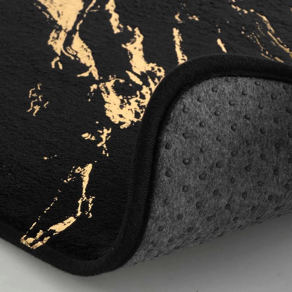 Čierna/v zlatej farbe kúpeľňová predložka 45x75 cm Aquamarbre – douceur d'intérieur