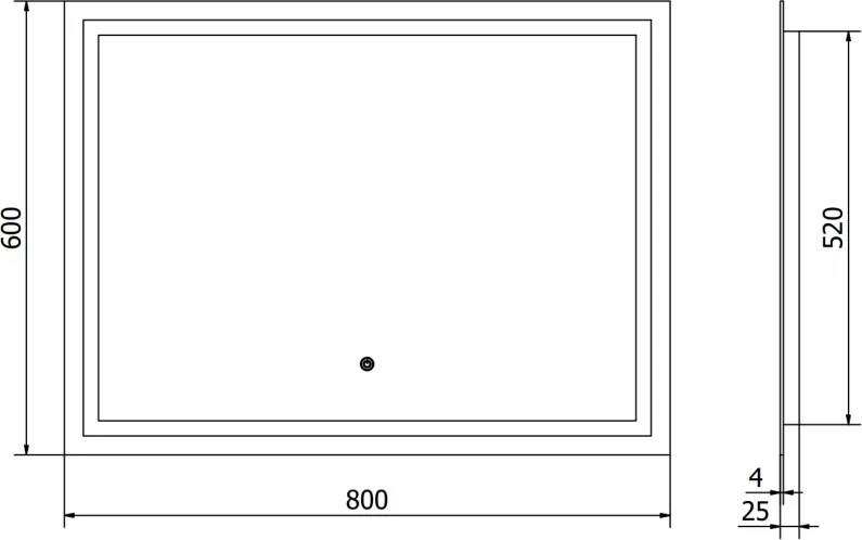 Mexen Miko, LED kúpeľňové zrkadlo s podsvietením 100 x 80 cm, 6000K, ochrana proti zahmlievaniu, 9819-100-080-611-00