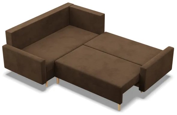 Rohová rozkladacia sedačka BLANK Comfort ľavá, hnedá