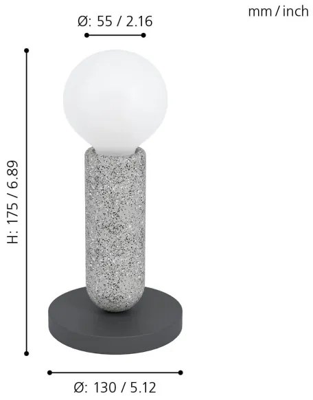 Eglo 39835 - Stolná lampa GIACONECCHIA 1xE27/40W/230V