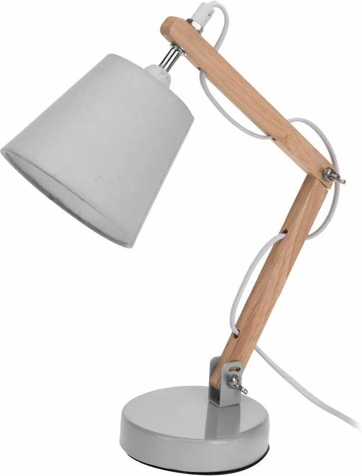DekorStyle Stolová lampa so sivým tienidlom 45 cm