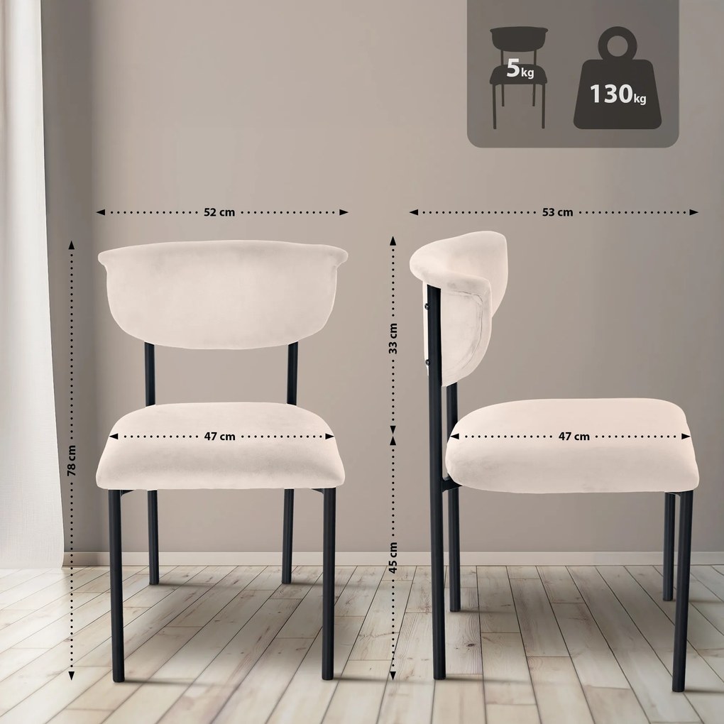 Stolička pre návštevy Gambell zamat - krémová