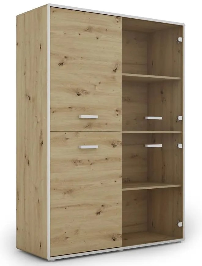 Vitrína Capannoli 120 2d2g dub artisan/biela