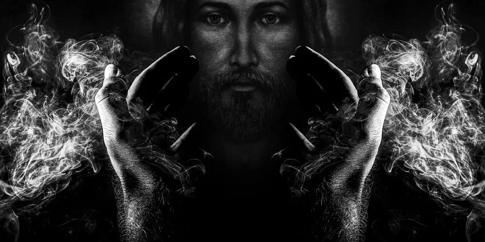 Obraz Ježiš  v čiernobielom prevedení