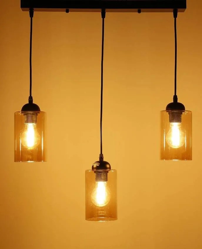 Candellux Čierno-hnedý závesný luster Bistro pre žiarovku 3x E27 33-00545