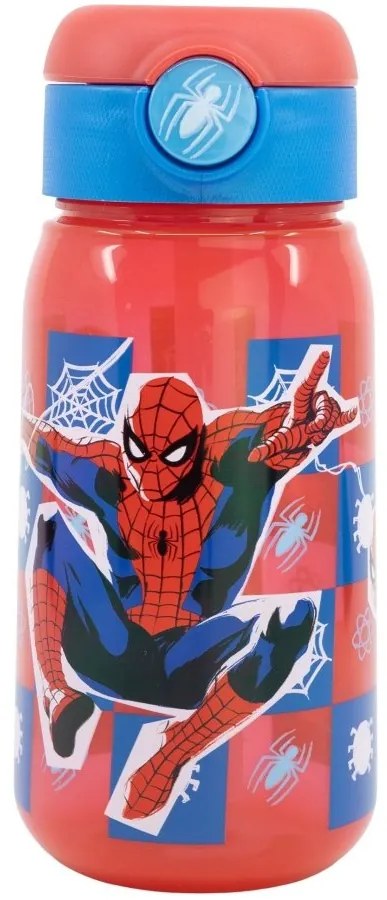 Plastová fľaša na pitie so slamkou a viečkom Spiderman - 510 ml