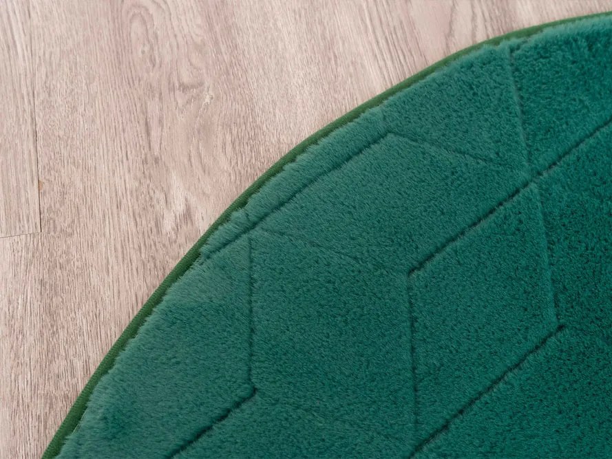 Okrúhly koberec 3D Rabbit v smaragdovej farbe – luxusný vlas Rozmer: 140 cm