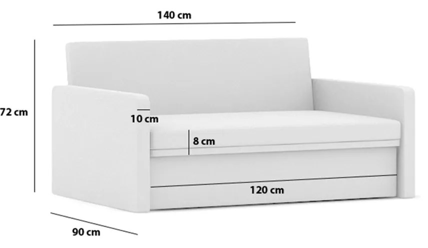 Rozkladacia pohovka MILTON Hnedá/cappuccino