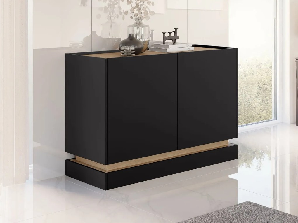 Komoda Arlotekis K120 2D, Farby: čierna / dub cremona