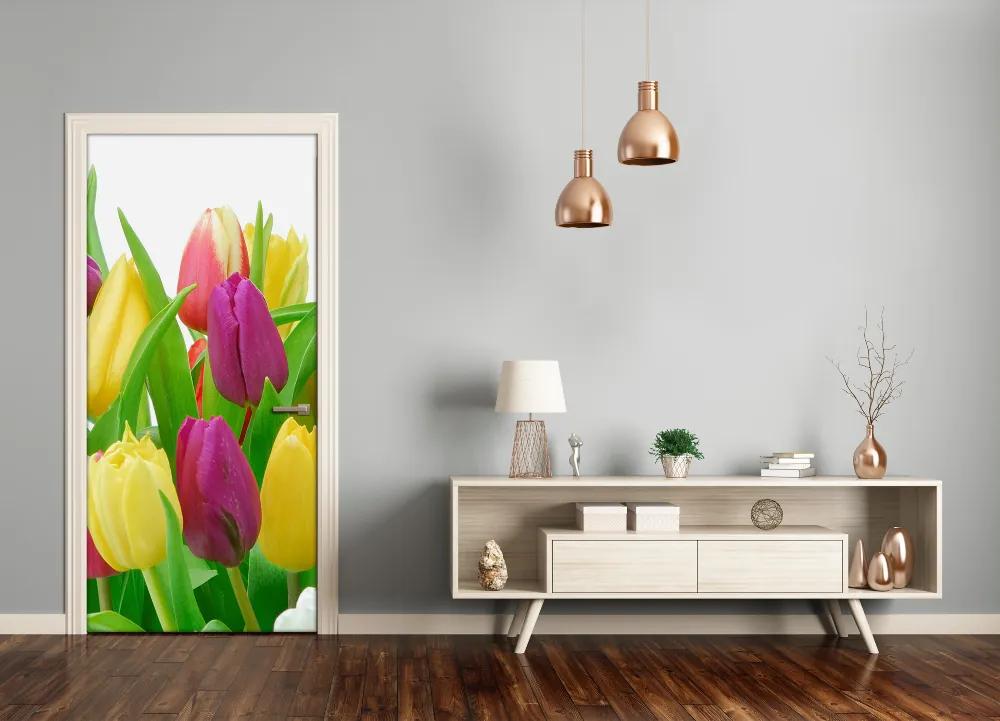 Fototapeta na dvere kvety tulipány 95x205 cm
