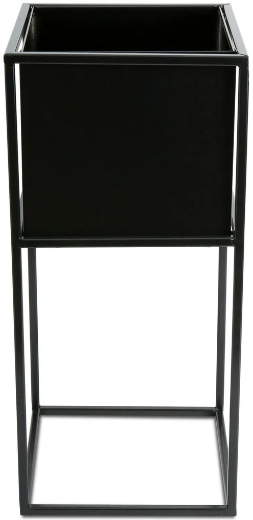 KOVOVÝ KVETINÁČ SO STOJANOM PLAIN 50X24 CM ČIERNA