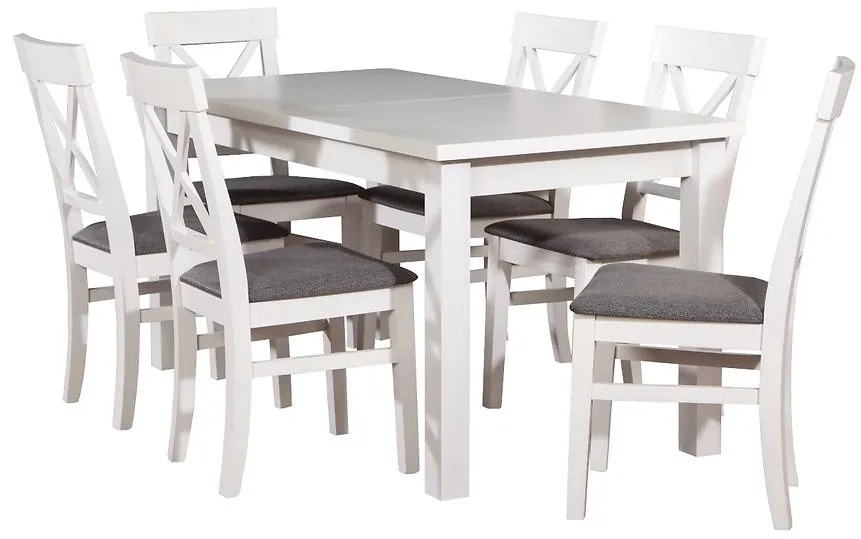 Jedálenská zostava Cyprian 1+6 ST28 160X80+40 + W31 biely