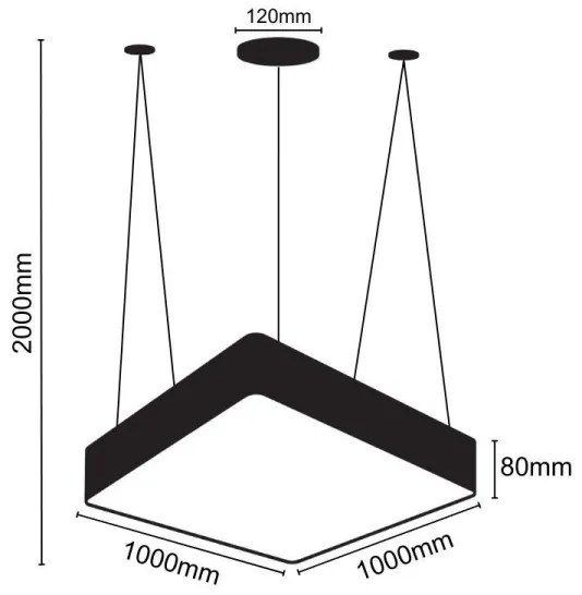LED Luster na lanku LED/170W/230V 4000K 100x100 cm