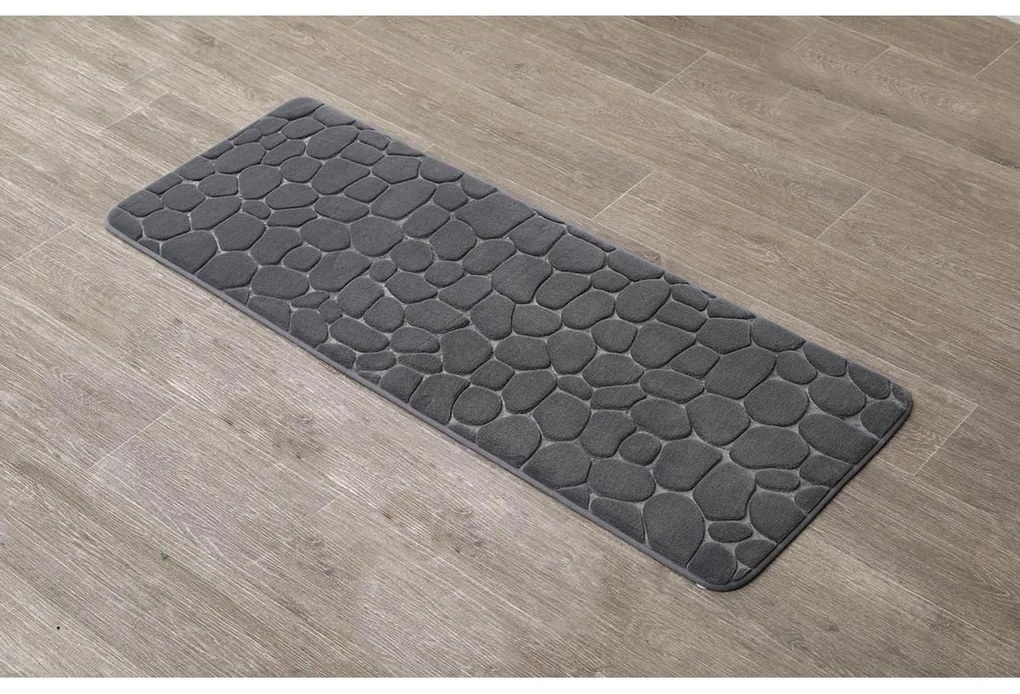 Predložka do kúpeľne Stones, 45x120 cm, grafitová